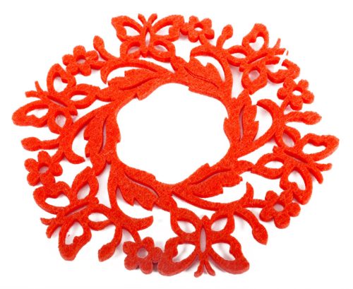 FELT CIRCLE UNDER.BUTTERFLY BLUE 13