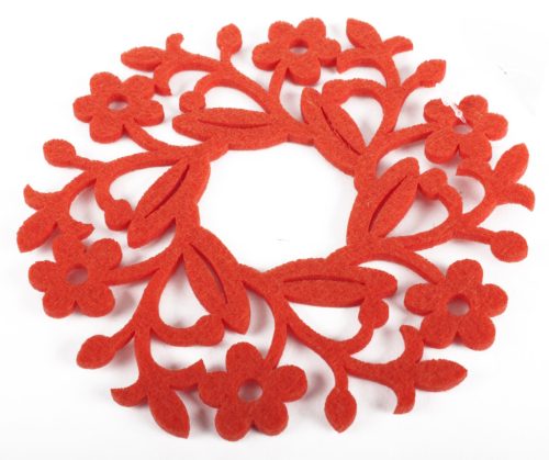 FELT CIRCLE UNDERLAY ROUND FLOWER YELLOW 13