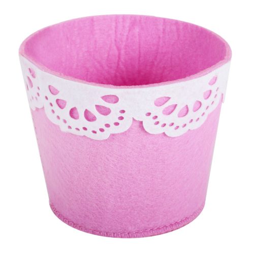 FELT POT LACE ROSE.  11
