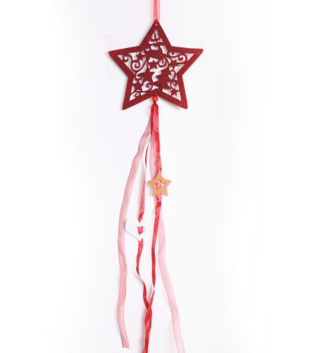 FELT CIRCLE STAR HOLLY GREEN 9