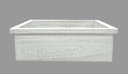 WOODEN CHEST EDGE WHITE 34*25