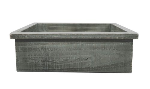 WOODEN CHEST EDGE GREY 34*25