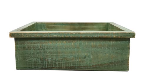 WOODEN CHEST EDGE GREEN 34*25