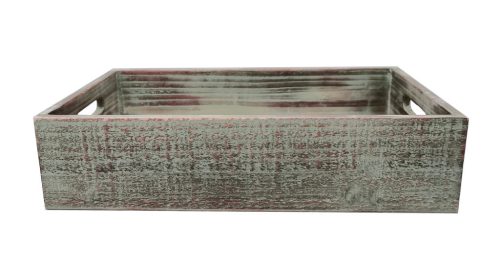 WOODEN TRAY EDGE BURNED 39*23*9