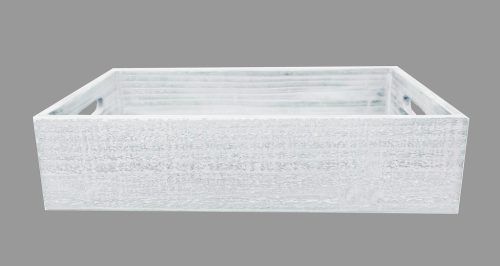 WOODEN TRAY EDGE WHITE   39*23*9