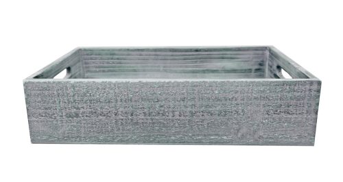 WOODEN TRAY EDGE GREY   39*23*9