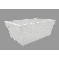WOODEN FLOWER POT EDGE WHITE 37*24