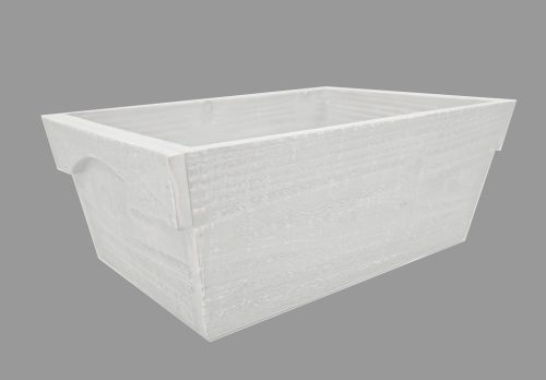 WOODEN FLOWER POT EDGE WHITE 37*24