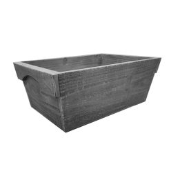 WOODEN FLOWER POT EDGE GREY 37*24