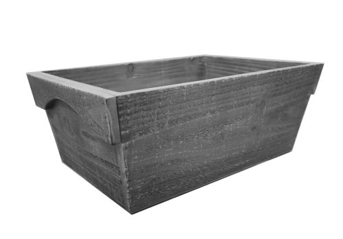 WOODEN FLOWER POT EDGE GREY 37*24