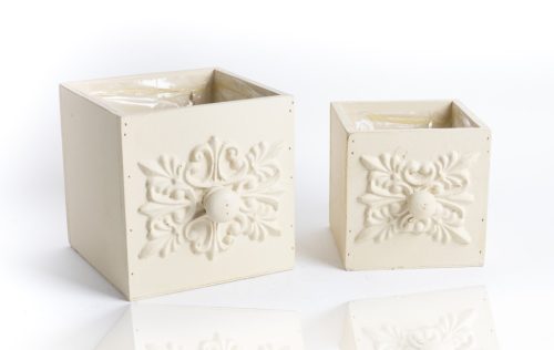 WOODEN DRAWER KNOB*2 FLOWER CREAM15