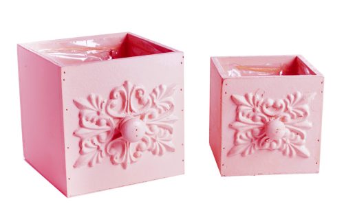 WOODEN DRAWER KNOB*2 FLOWER RED24