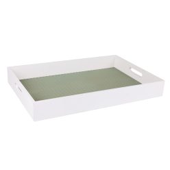 WOODEN TRAY*3 DOTTED MOSS GREEN 45*30