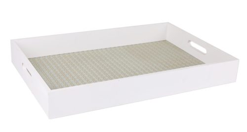 WOODEN TRAY*3 DOTTED LIGHT GREEN 45*30
