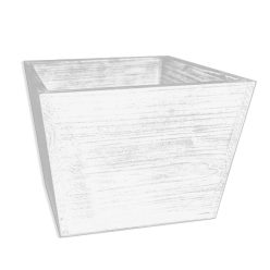 WOODEN PLANTER WHITE   17*17*12.5