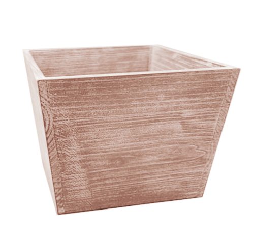 WOODEN PLANTER BURNED 17*17*12.5