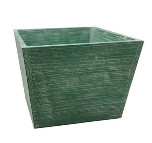 WOODEN PLANTER GREEN    17*17*12.5