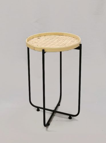 METAL+BAMBOO TABLE BURN38.5*55