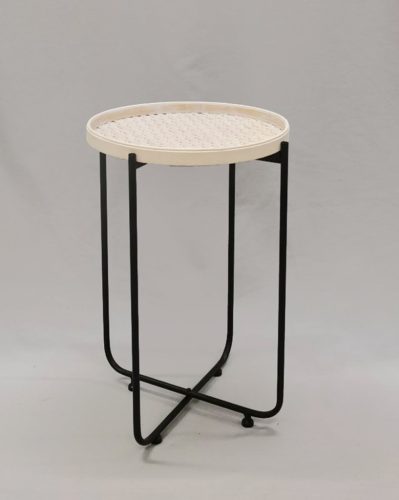 METAL+BAMBOO TABLE NATURAL38.5*55
