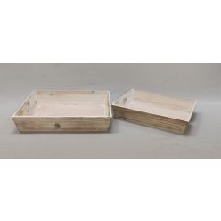 WOODEN TRAY*2 BURNED 33/38*30*7.5