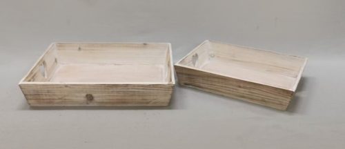 WOODEN TRAY*2 BURNED 33/38*30*7.5
