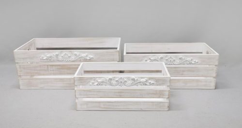 WOODEN BOX*3WHITE 30-39.5*21*16