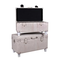 Travel chest*2 wood+PU cream 77+67
