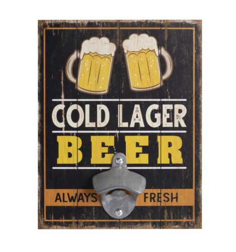 WOODEN WALL BOTTLE OPENER COLDB18*23
