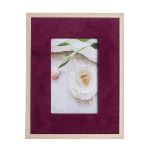 WOOD+VELVET PICTURE BURGUNDY 18*23