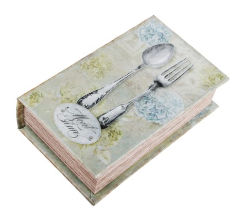 SIL.BOOKEND.DINOSAUR EATING UTENSILS 17*11
