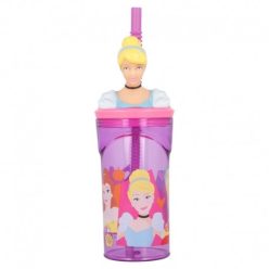 3D FIGURED BOTTLE WITH STRAW 360 ML DISNEY Princesses