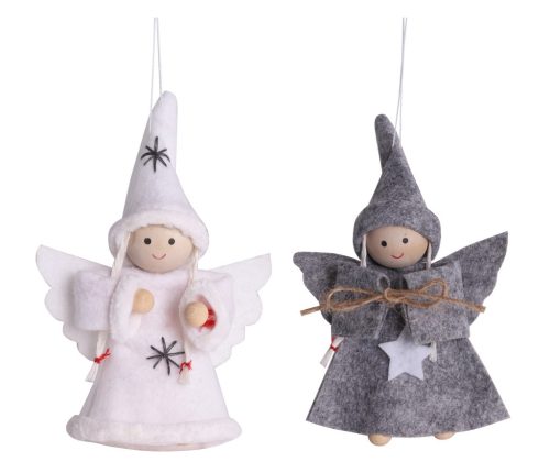 FELT CIRCLE ANGEL GREY/WHITE 15