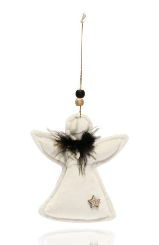 FELT CIRCLE ANGEL WHITE/BLACK 12