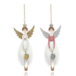 WOODEN LD.ANGEL GRAY/REIN2PCS8*18