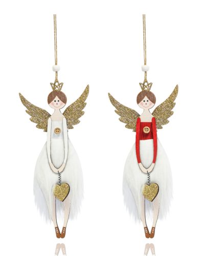 WOODEN LD.ANGEL RED/WHITE2PCS10*32