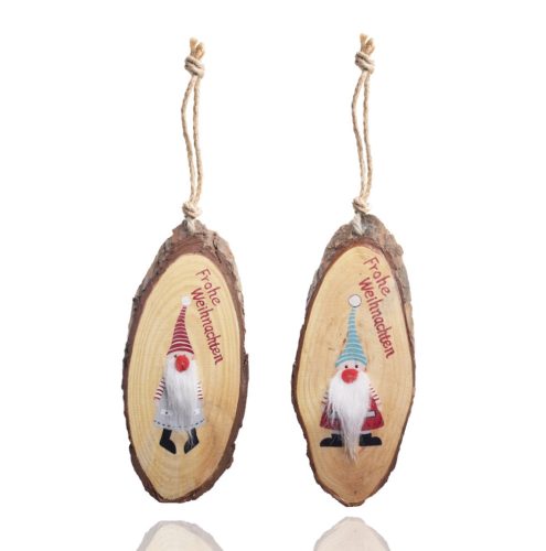 WOODEN LD WOOD SLICE+REIN2PCS27*10
