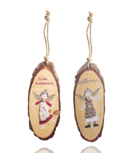 WOODEN LD.WOOD SLICE+GIRL2PCS27*10