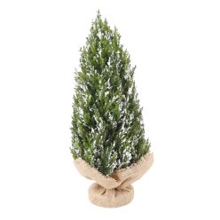 THUJA BALL+JUTE BAG WHITE+FLI 43CM