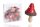 WOODEN MUSHROOM*10 RED 9*9*2