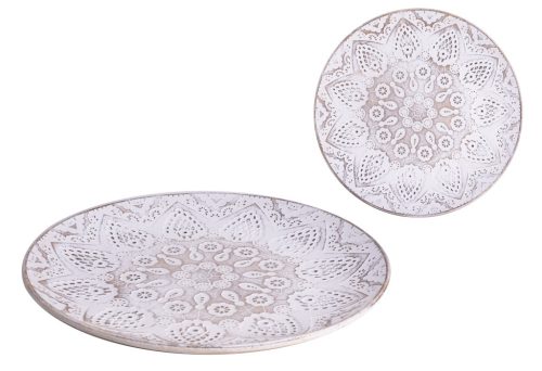 WOODEN PLATE CIRCLE LACE EFFECT 40*4