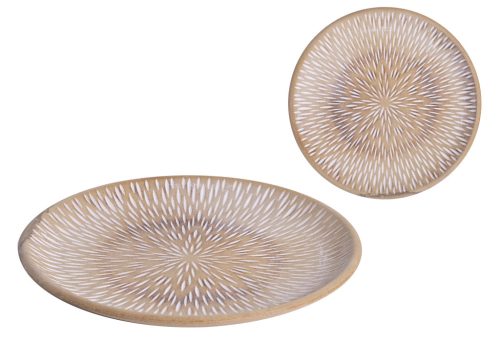 WOODEN PLATE ROUND STAR NATURAL 30*3