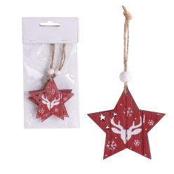 WOODEN LD*2STAR BORD+REINDEER17*6