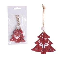 WOODEN LD*2RED WINE+REINDEER   17*6