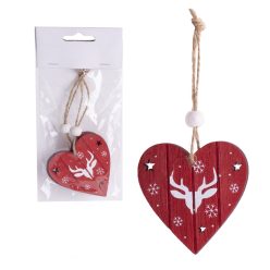 WOODEN LD*2 HEART+REINDEER BORD17*6