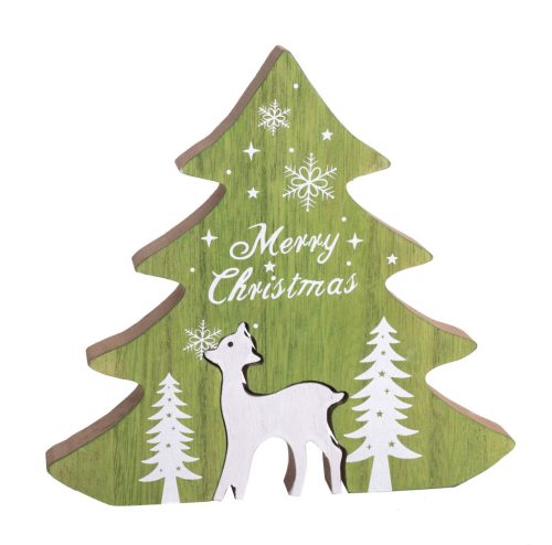 WOODEN PINE GREEN+ANTLERS18*19*2