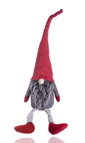 TEXT.NOSE DOLL SANTA RED/BRN 75