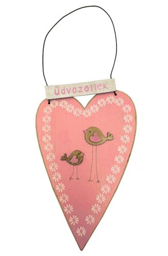 WOOD LAND.HEART+2BIRD WELCOME PINK15