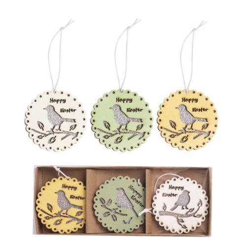 WOODEN LD*3BIRD YELLOW/GREEN/WHITE3PCS8