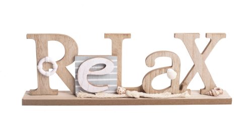 WOODEN SIGN RELAX NATURAL 40*5*14
