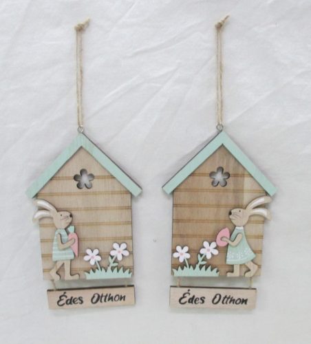 WOOD LAND.HOUSE+BUNNY TURQUOISE.2S11*18